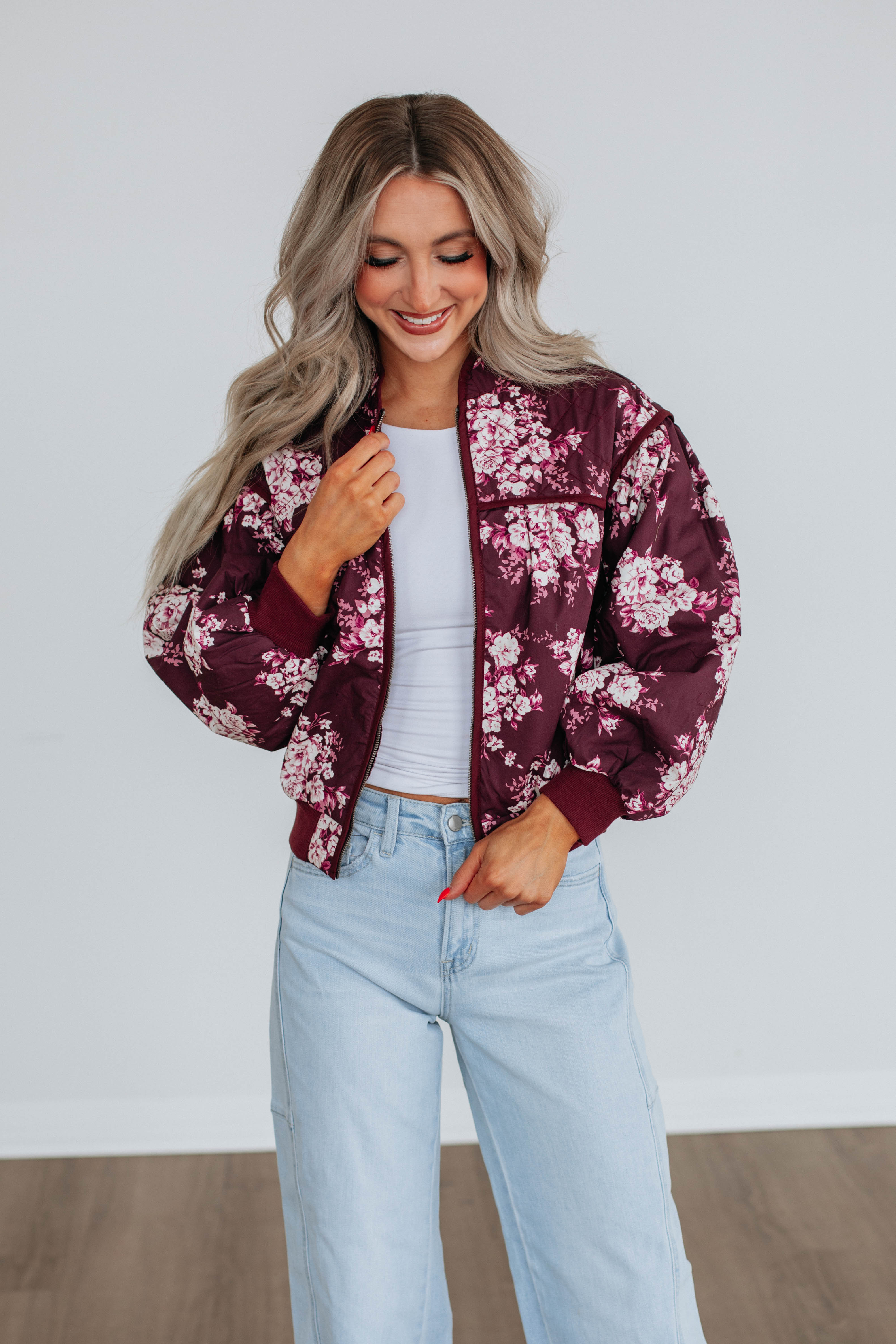 Dasha Quilted Bomber Jacket for Women - Stylish Wine Red Outerwear for Fall & Winter | Perfect for Casual Outings, Date Nights & Travel