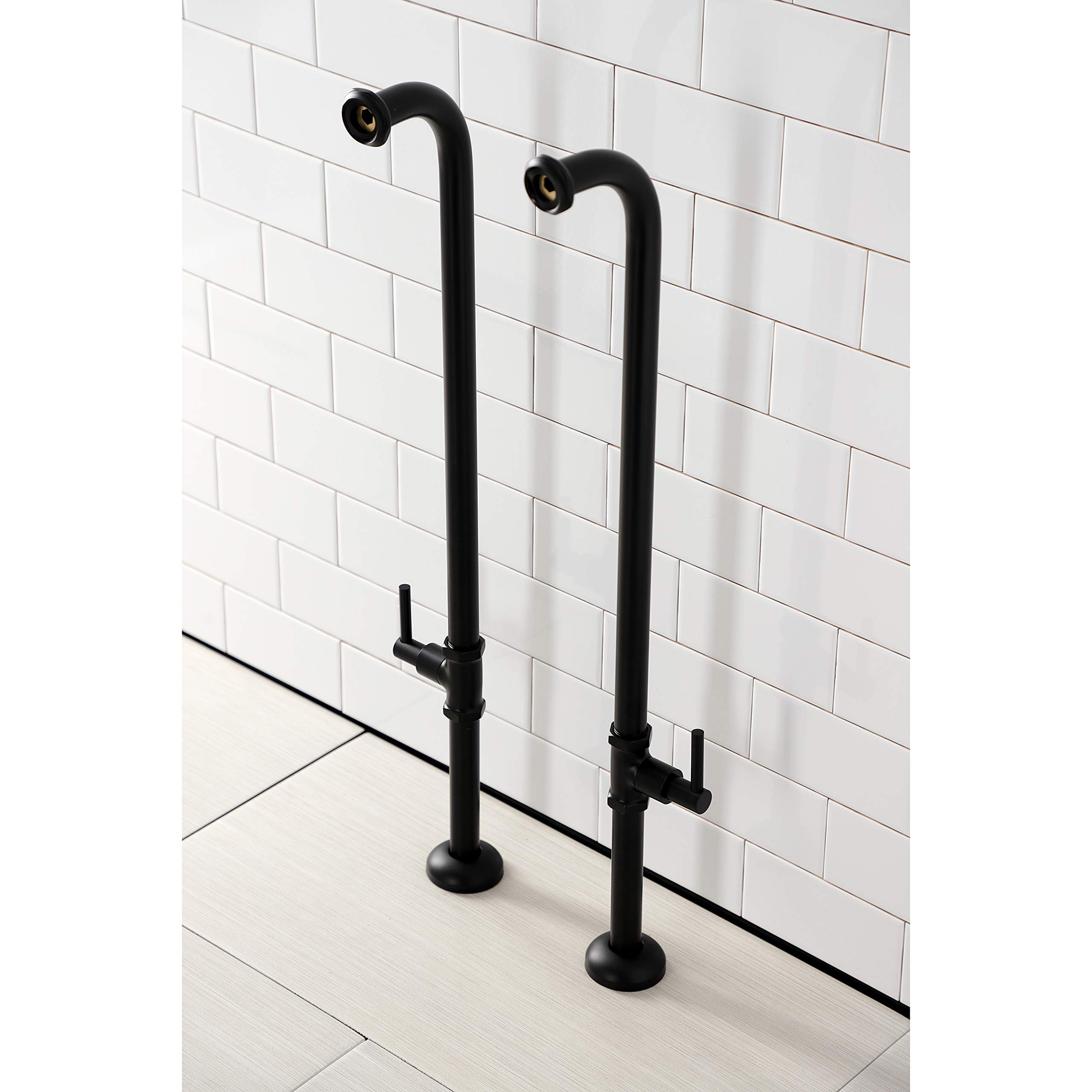 Kingston Brass AE810S0DL Concord Freestanding Bathtub Water Supply Line - Matte Black Finish | Durable Tub Faucet Pipe for Bathroom Renovation & Luxury Spa Installation