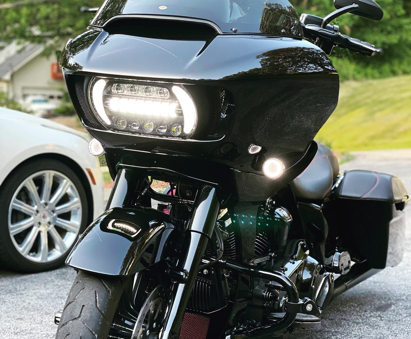 Eagle Lights LED Projection Headlight for Harley Davidson 2015+ Road Glide - High Visibility Motorcycle Headlight for Night Riding & Safety