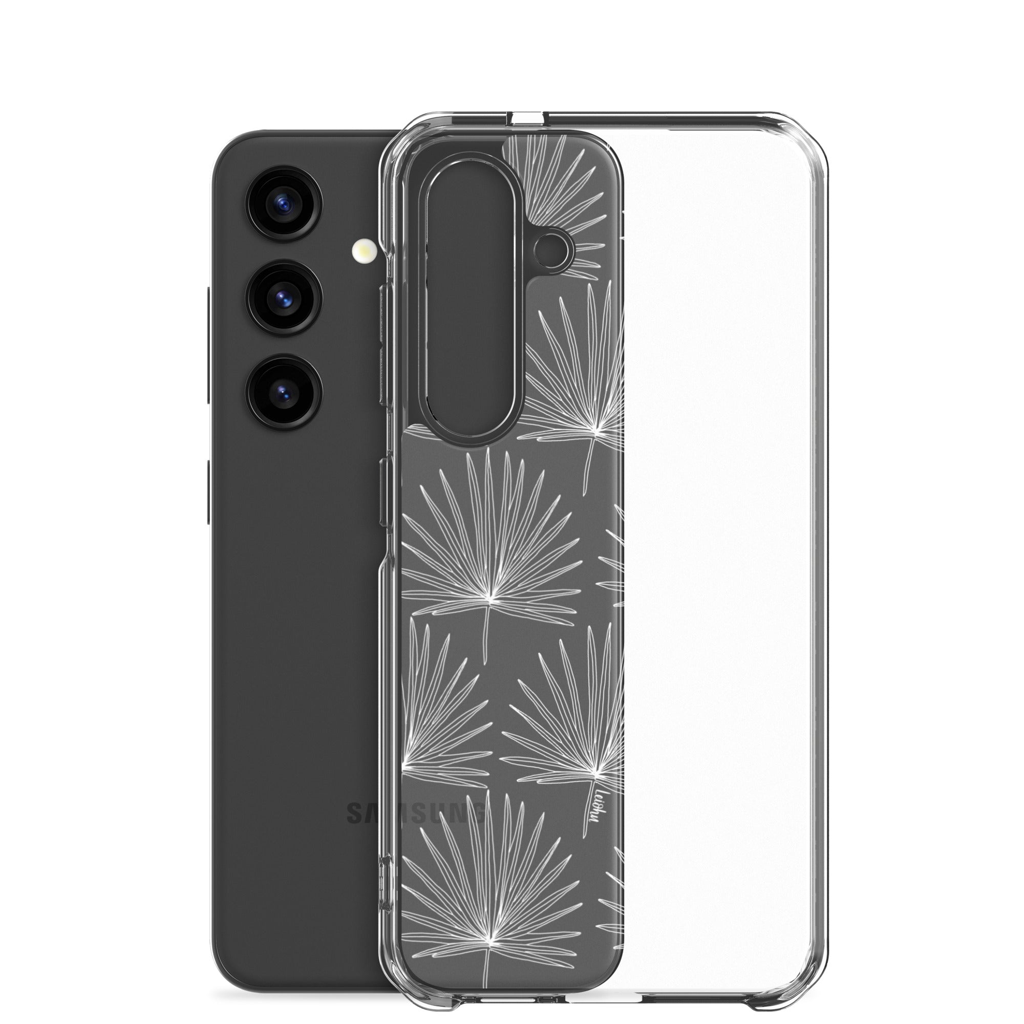 Fan Palm Clear Phone Case for Samsung Galaxy - Slim Protective Cover with Scratch Resistance for Everyday Use & Travel