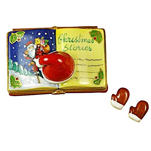 Authentic Limoges Porcelain Christmas Book Figurine with Removable Gloves - Handcrafted in France | Holiday Decor, Gift & Collectible for Christmas Lovers