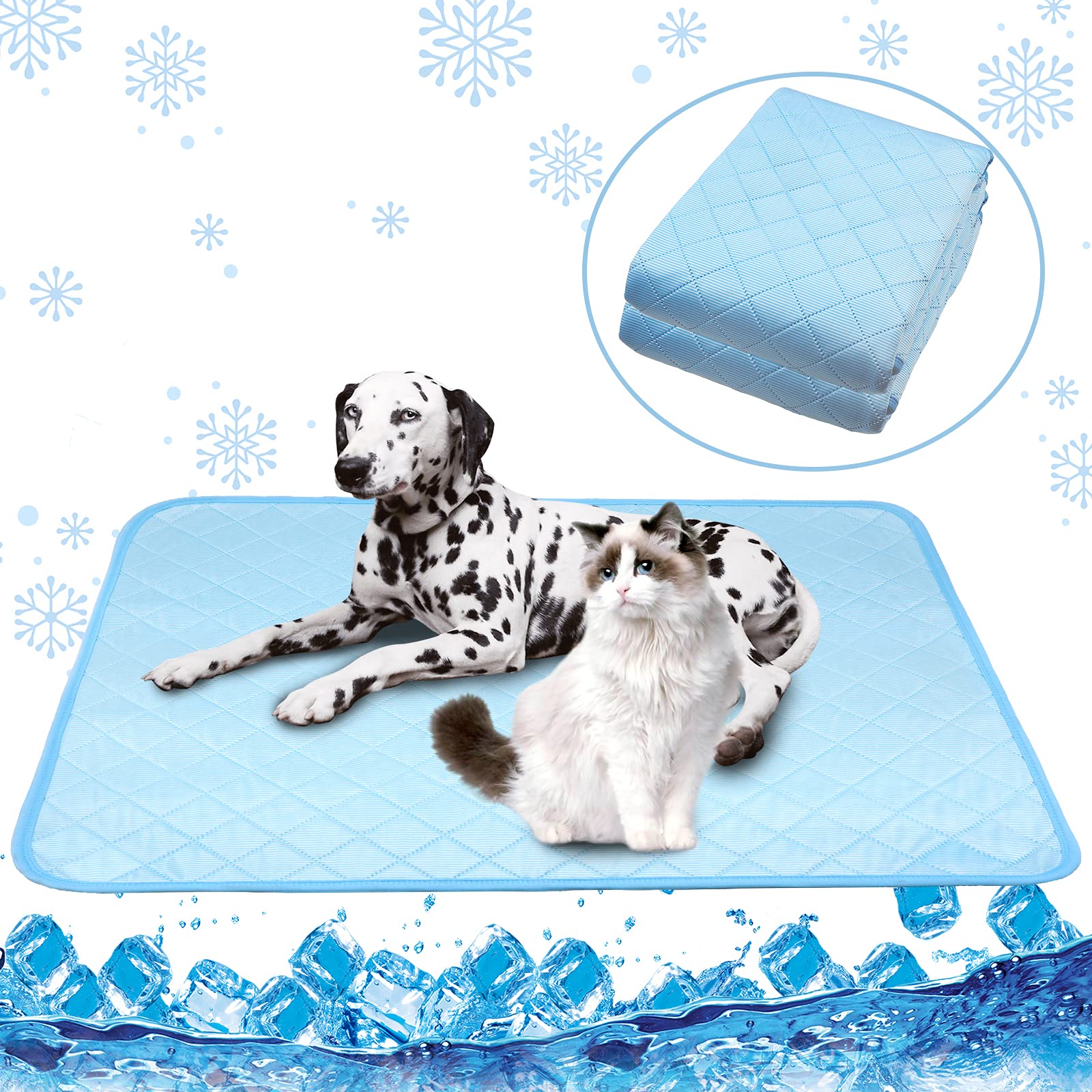 Dog Cooling Mat - Breathable & Reusable Pet Cooling Pad for Summer, Non-Slip Dog Crate & Kennel Mat (27.5