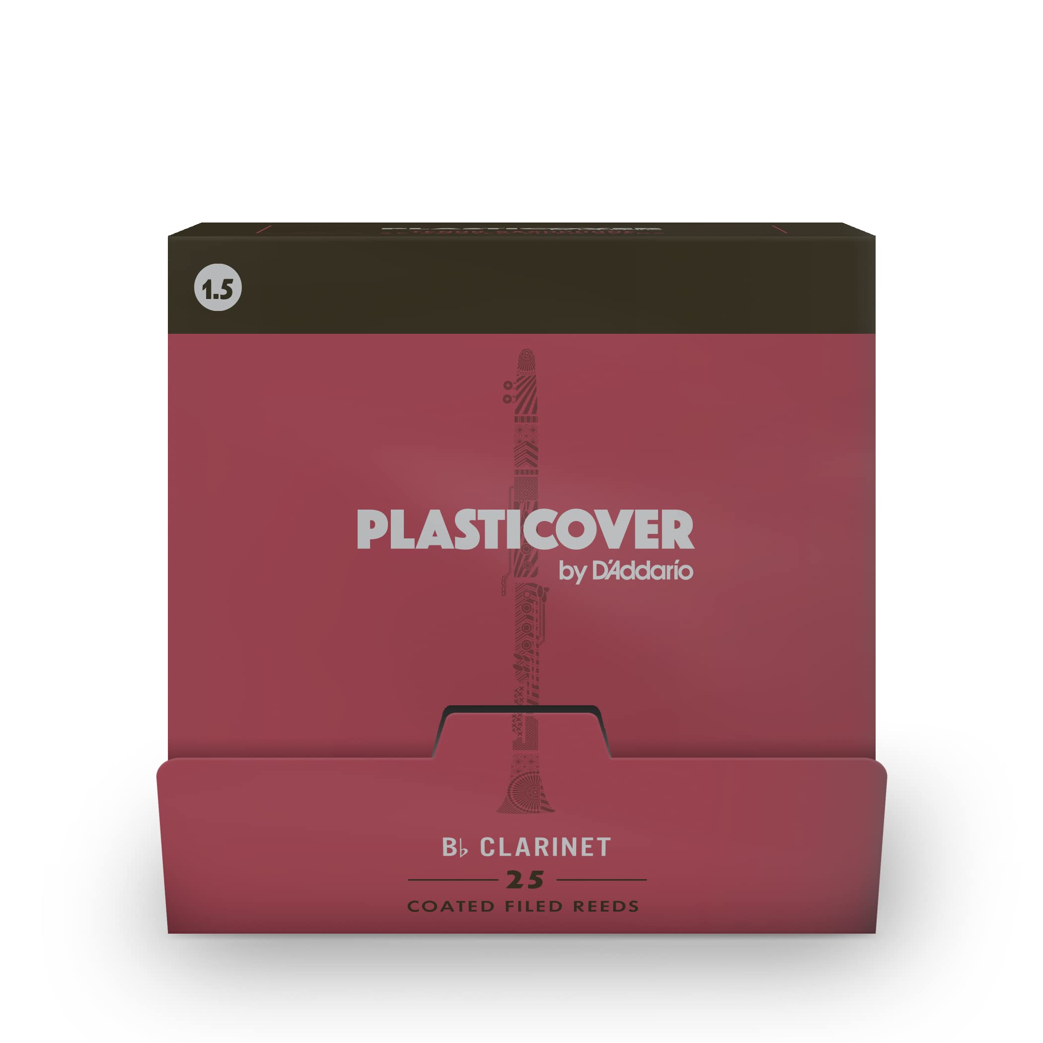 D'Addario Plasticover Bb Clarinet Reeds - Strength 1.5, Pack of 25 - Professional Synthetic Clarinet Reeds for Students & Performers - Perfect for Practice, Performances & Band Rehearsals