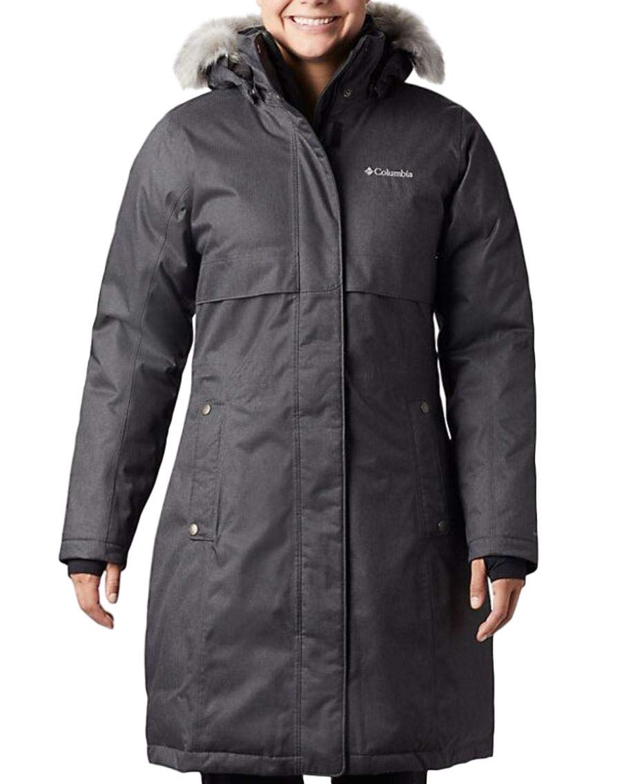 Columbia Women's Apres Arson II Down Long Omni-Heat Hooded Winter Jacket - Black, Medium | Waterproof Insulated Parka for Cold Weather & Outdoor Activities