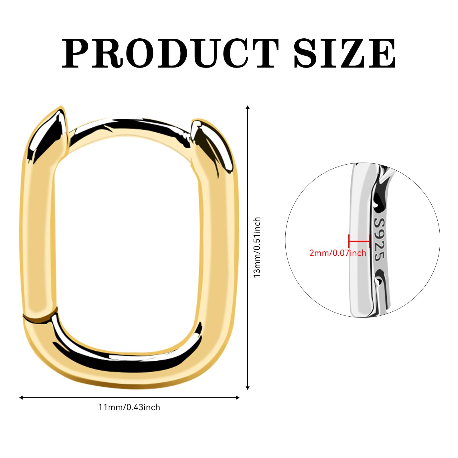 4pcs S925 Sterling Silver Hoop Earrings for Women - Small Oval U-Shaped Minimalist Hoops - Hypoallergenic Comfort Fit Jewelry - Perfect for Everyday Wear, Office & Special Occasions