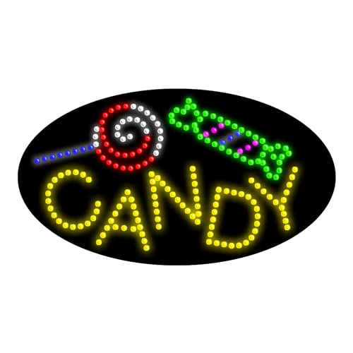 LED Candy Dots Sign #24331 - Bright Colorful Light Up Wall Decor for Bedroom, Kids Room, and Party Decorations