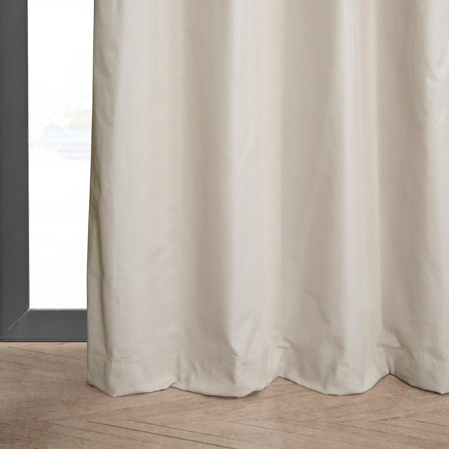 Fable Beige Grommet Dune Textured Cotton Blackout Curtains for Bedroom & Living Room - Noise Reducing Thermal Insulated Window Drapes for Hotels, Home Decor