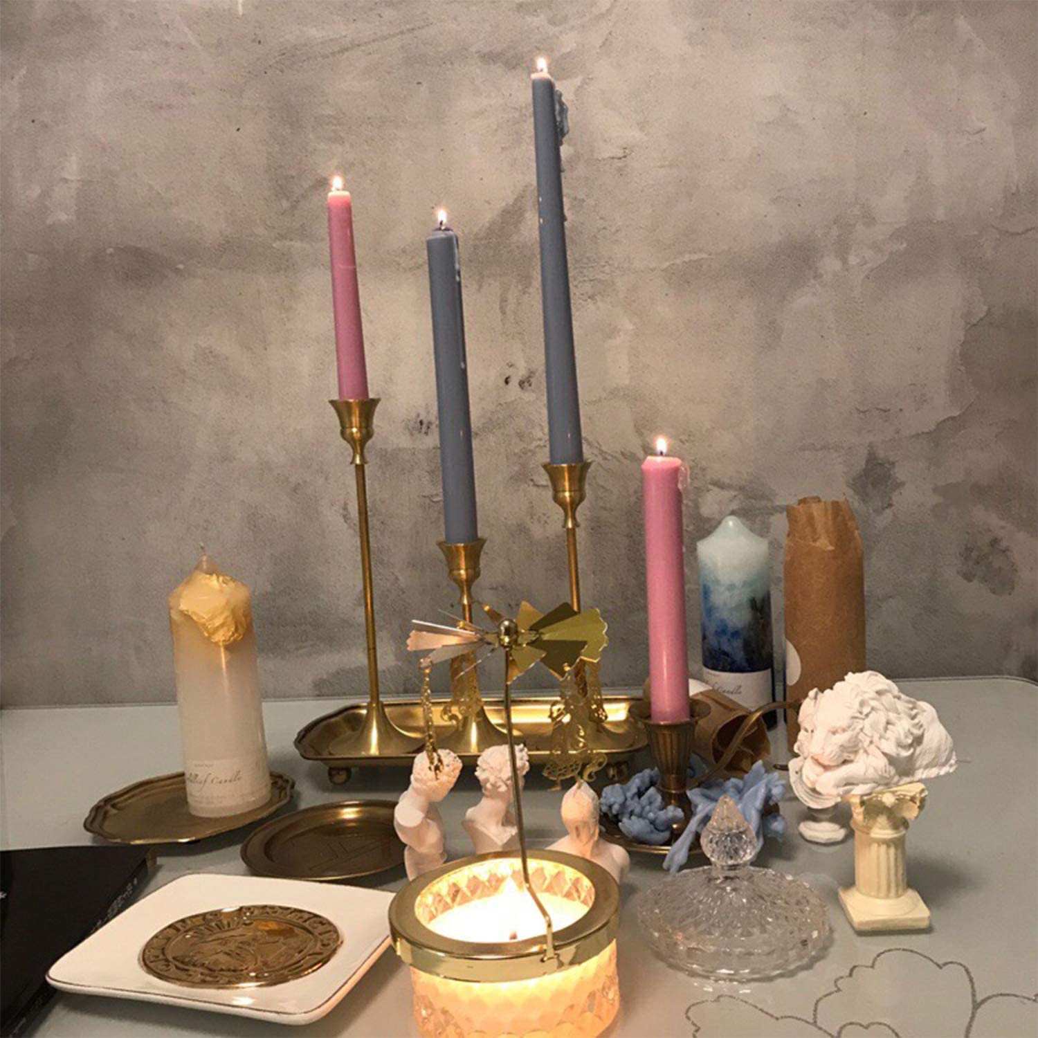4-Piece Plastic Candle Making Kit - Classic Taper, Iceberg, Rectangle & Sphere Molds for Beeswax & Scented Candles - DIY Home Decor & Gift Making Supplies - Perfect for Holidays, Weddings & Relaxation