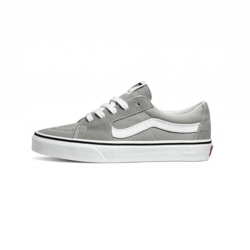 Sk8 Low Drizzle Grey True White Skate Shoes - Men's & Women's Casual Sneakers for Streetwear, Skateboarding & Everyday Comfort