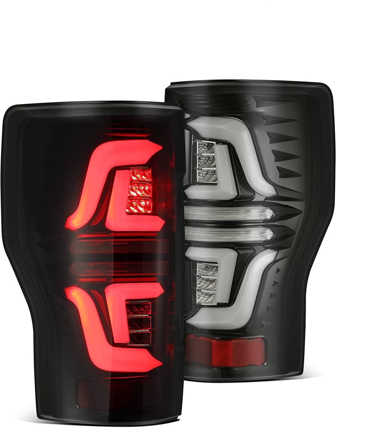 Alpharex PRO-Series LED Tail Lights for 2017-2019 Ford Super Duty - Jet Black - High-Performance Truck Lighting for Night Driving & Enhanced Safety