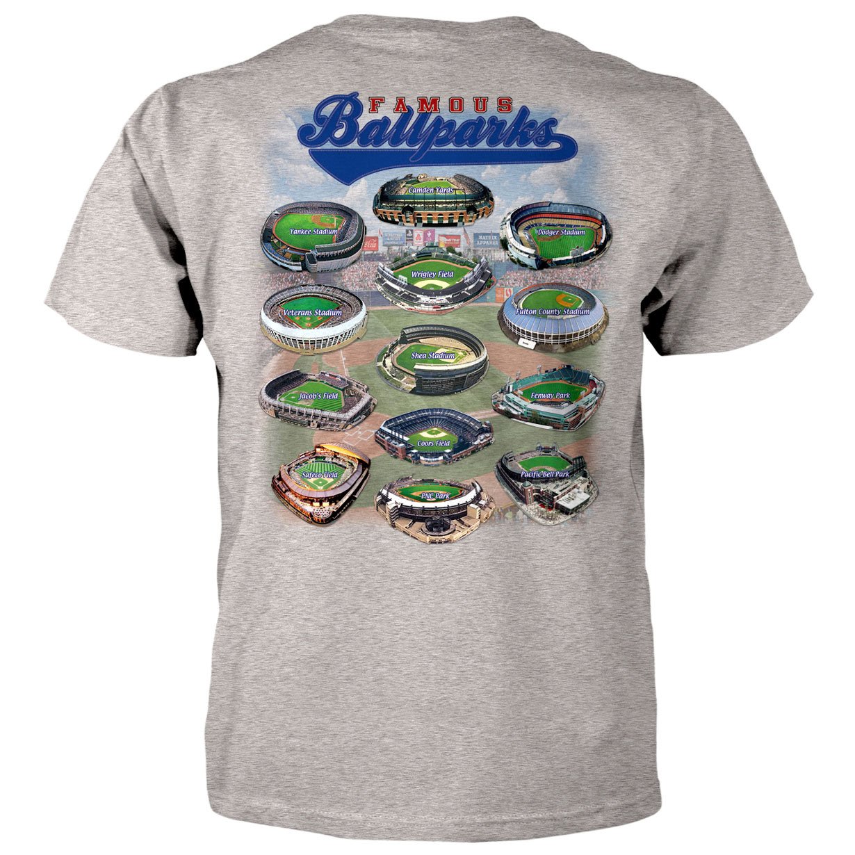 Vintage Famous Ballparks in America Baseball T-Shirt - Retro MLB Stadium Graphic Tee for Fans & Collectors | Perfect for Game Day, Sports Events & Casual Wear
