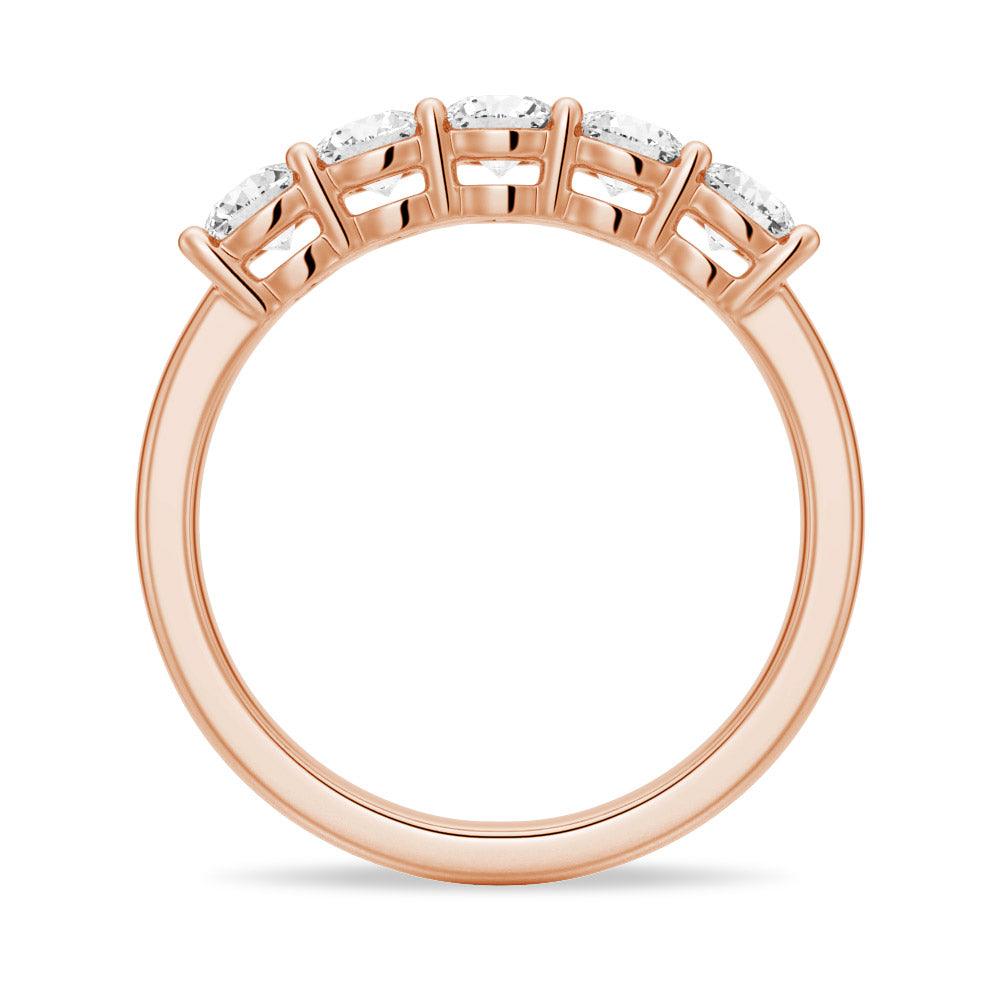 3.75mm 5 Stone Shared Prong Moissanite Wedding Band Ring – Perfect for Anniversary, Engagement & Everyday Wear