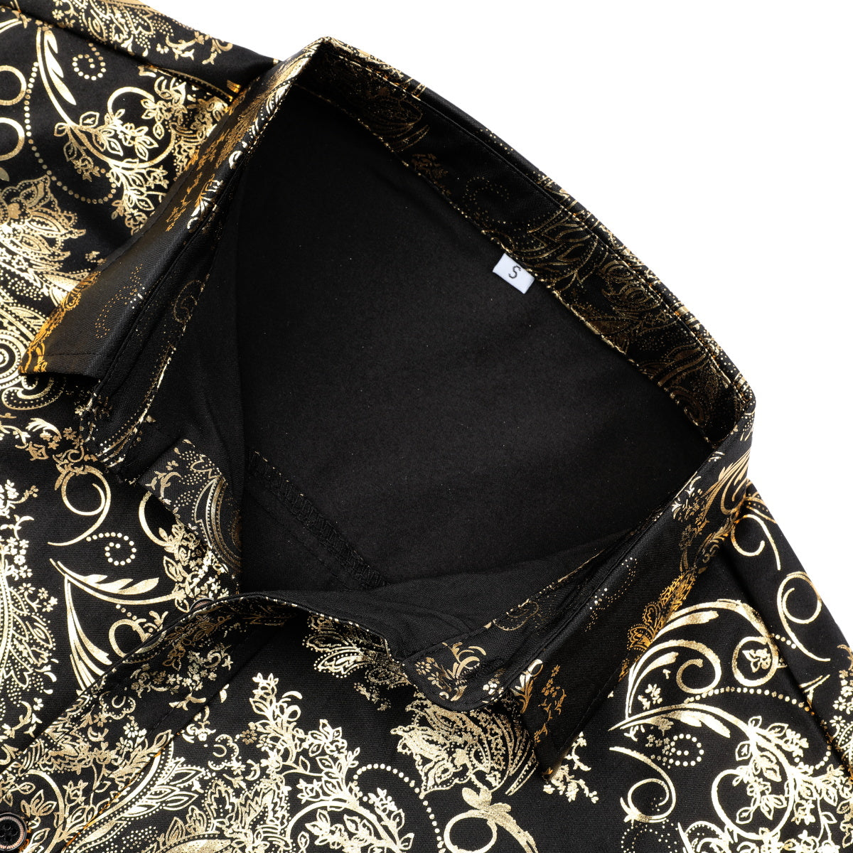 Stylish Men's Floral Print Long Sleeve Shirt in Gold - Perfect for Casual Wear, Date Nights & Spring Outfits