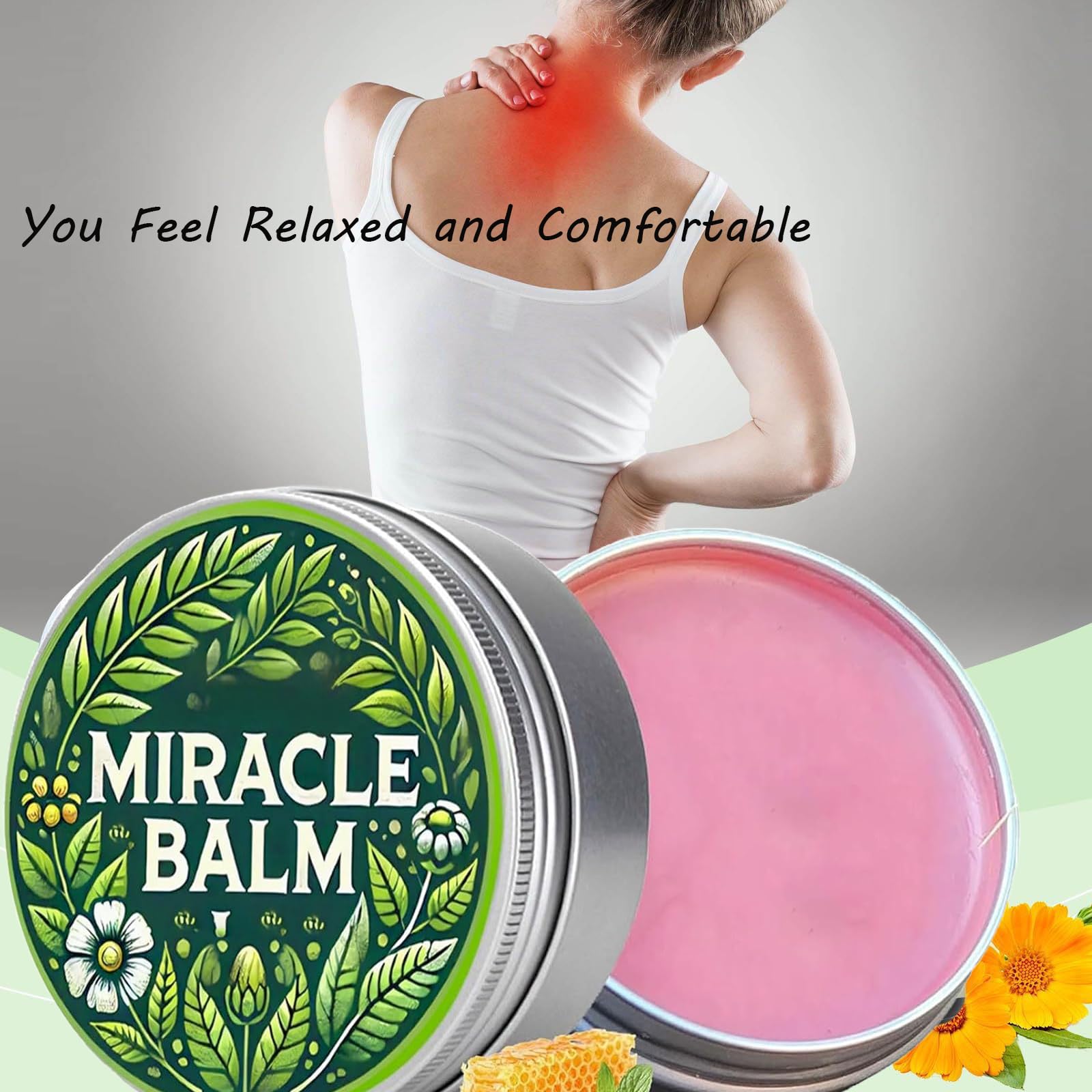 Miracle Balm - Fast-Acting Joint Soothing Cream for Back Pain, Leg & Foot Discomfort | Natural Relief for Muscle Aches & Stiffness | Perfect for Post-Workout Recovery & Daily Comfort (3 Pack)