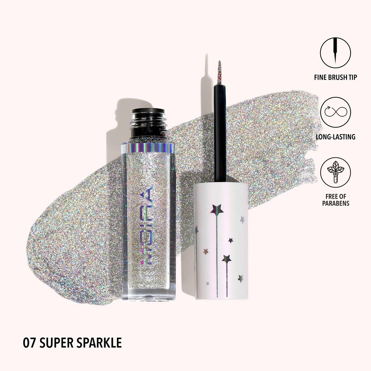 07 Super Sparkle Glitter Eyeliner - Waterproof Long-Lasting Glitter Eye Liner for Party, Halloween & Festival Makeup | Perfect for Night Out, Cosplay & Special Occasions