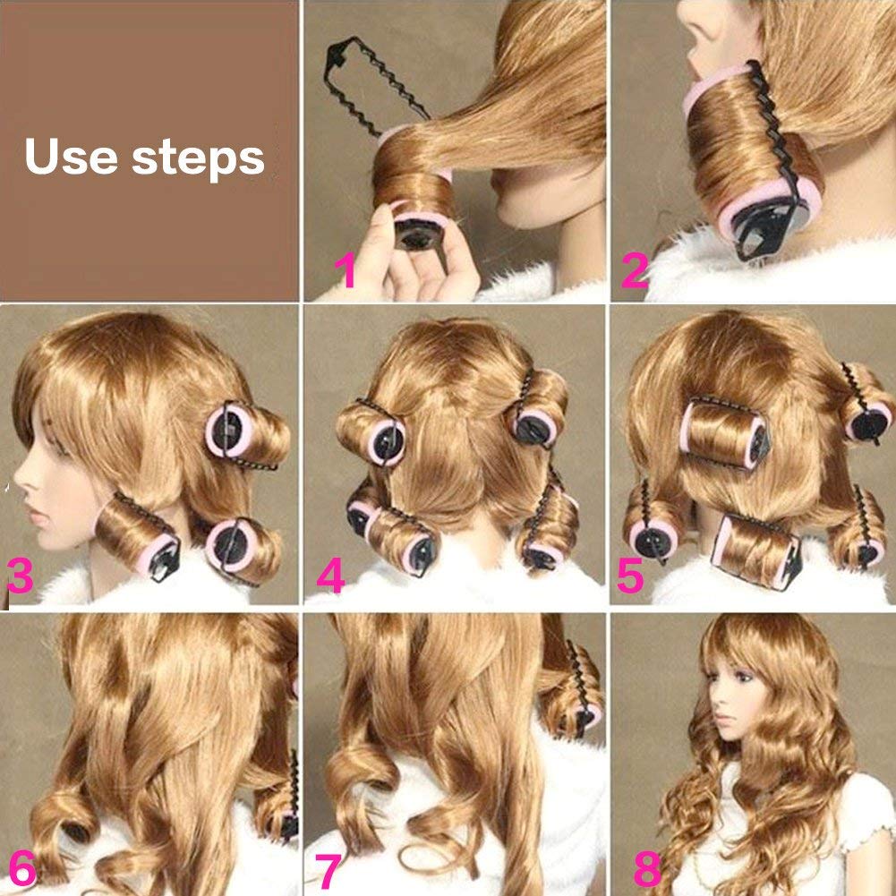 EQLEF® 6-Pack Hair Curlers for Women - Soft Sponge Foam Rollers for Curly Waves & Styling - DIY Home Salon & Professional Hairdressing Accessories
