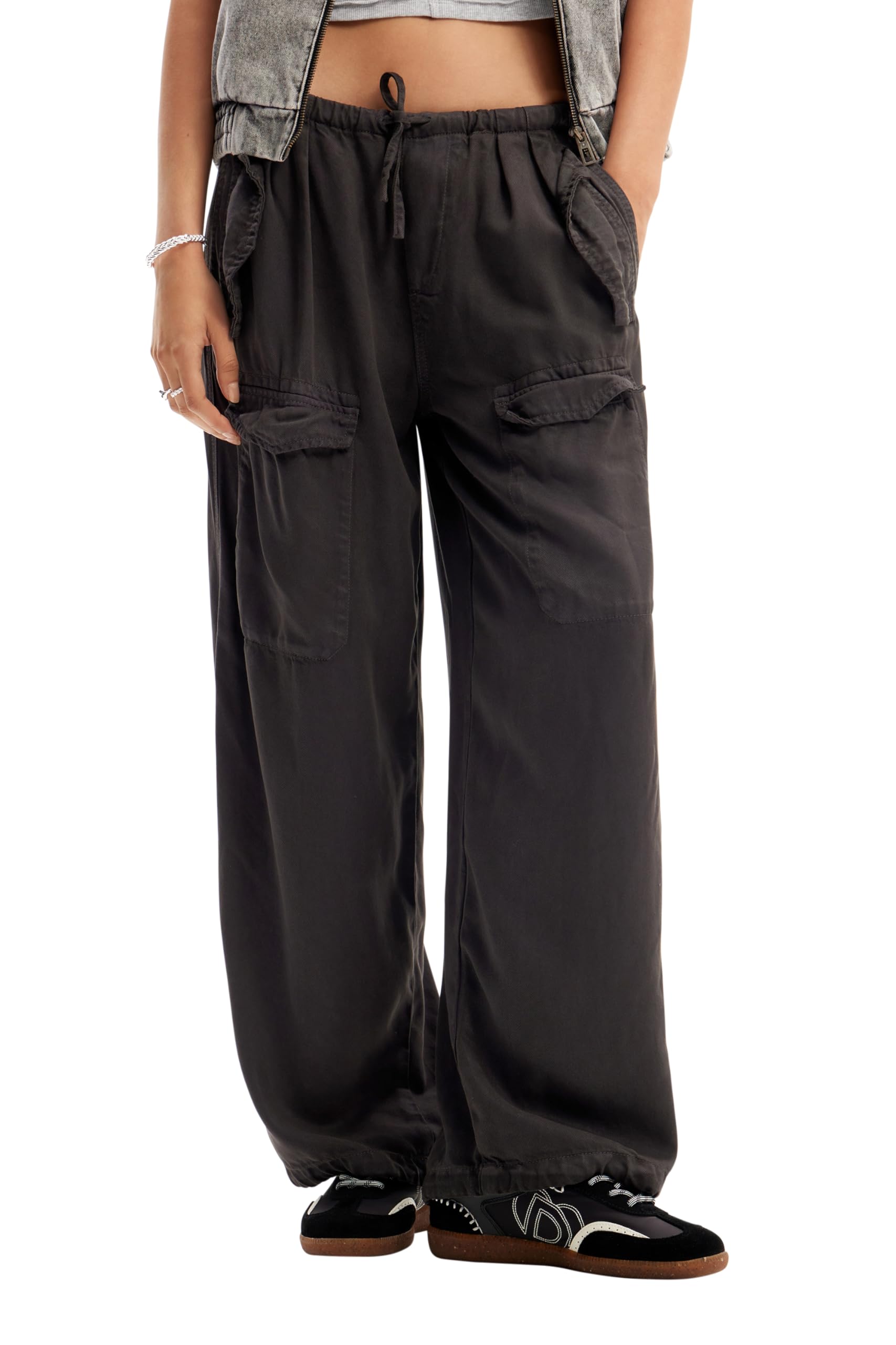 Desigual Women's Woven Long Pants - Stylish High-Waist Trousers for Casual & Office Wear | Comfortable Stretch Fabric for Everyday Outfits & Work Attire