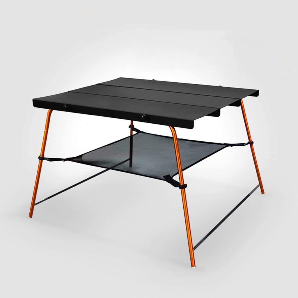 ZWJAX Small Aluminum Folding Camping Table - Portable Lightweight Picnic Table for Outdoor Hiking, BBQ, Backpacking & Beach - Compact Roll Up Design with Durable Black Frame - Perfect for Camping Gear, Tailgating & Picnics