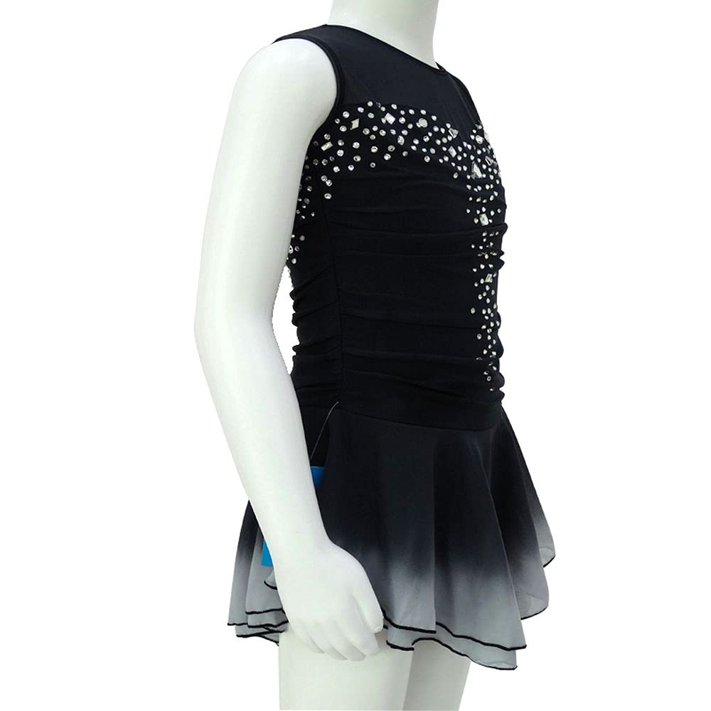 LIUHUO Figure Skating Dress for Women - Competition & Training Outfit - Black Ice Skating Costume for Adults & Girls - Perfect for Ice Shows, Performances & Practice