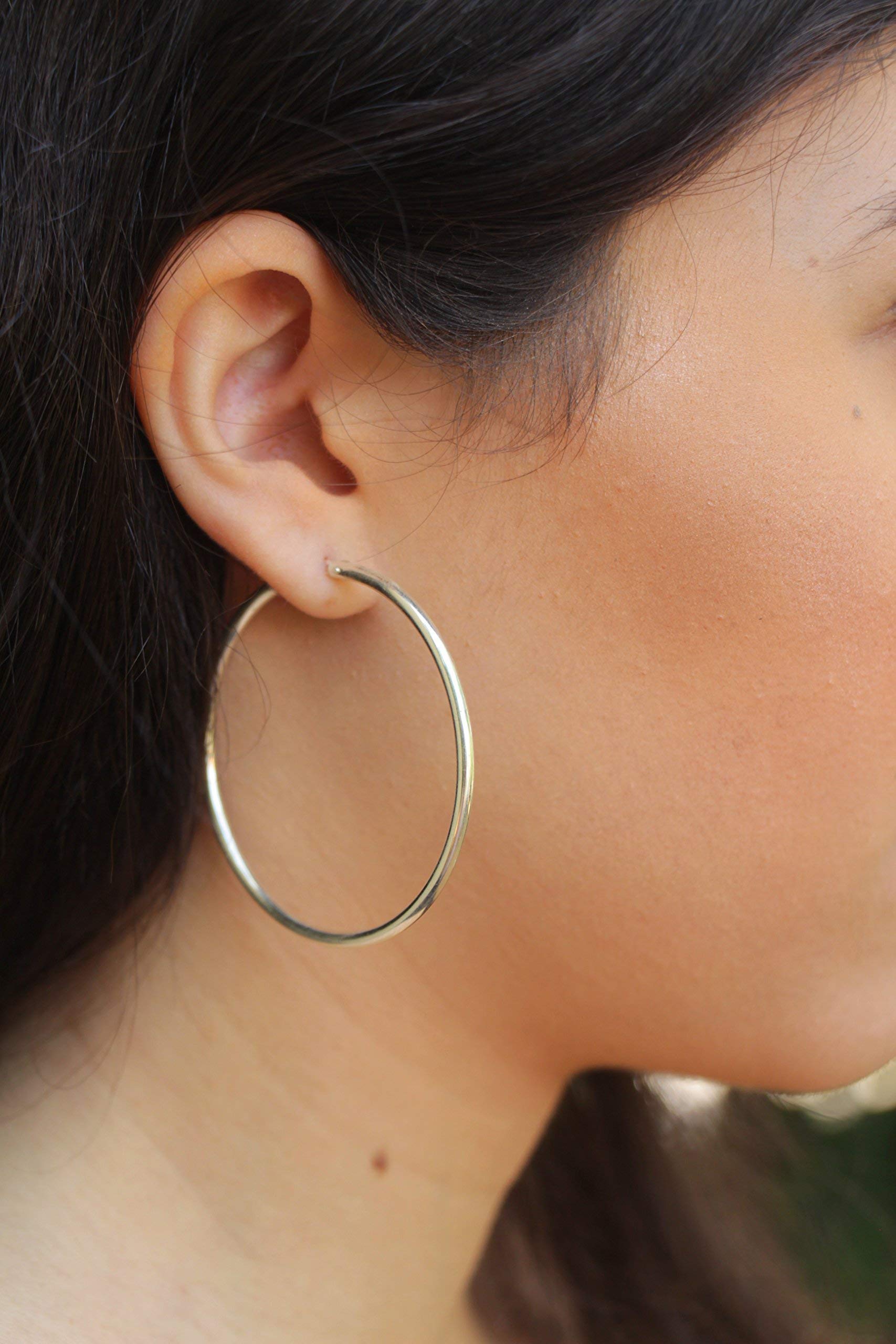 Sterling Silver Hoop Earrings for Women - Small, Medium, Large Circle Hoops - Minimalist Boho Dainty Round Jewelry - Perfect Gift for Her - Everyday Wear, Office, Date Night & Special Occasions