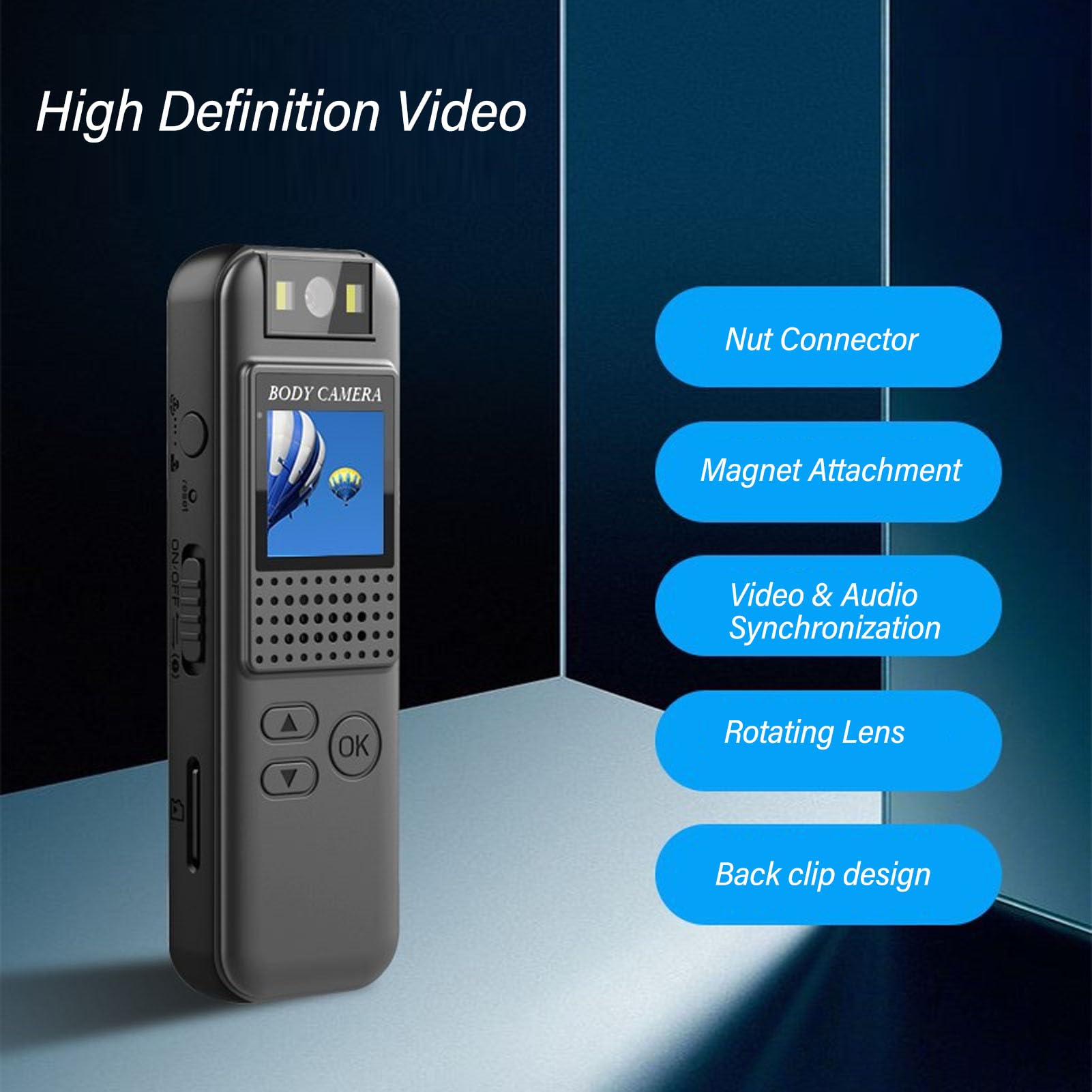 1080P HD Sports Action Camera with Back Clip & Magnetic Mount - Waterproof DV Camera with LCD Screen, Night Vision, 180° Rotatable Lens for Cycling, Skiing, Hiking & Outdoor Adventures