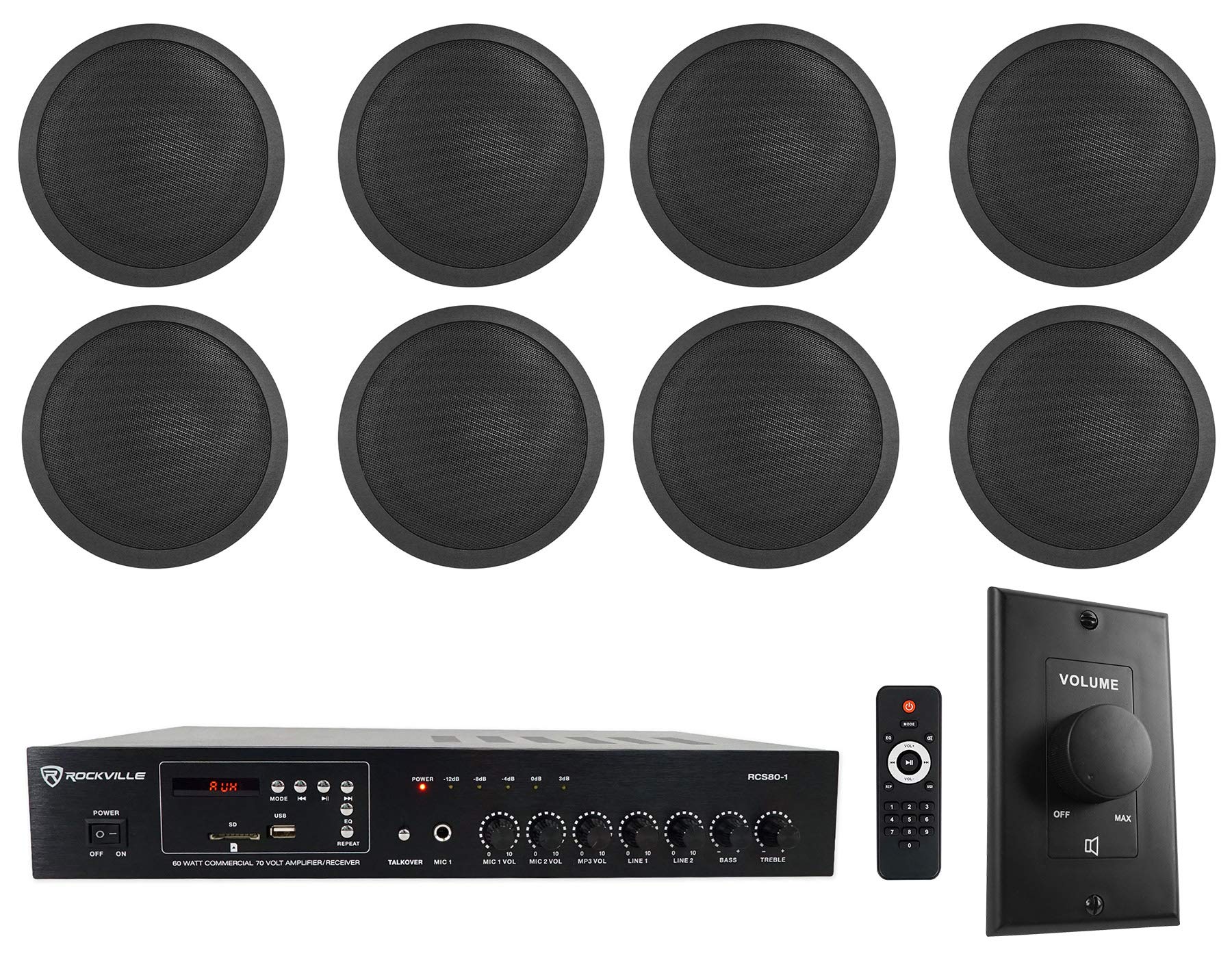 Rockville Commercial Restaurant Amplifier with 8 x 6