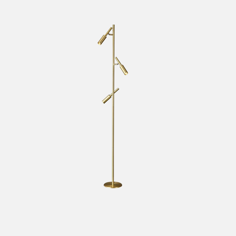 Brass Aura Adjustable Standing Lamp - Modern Floor Light for Living Room, Bedroom & Office - Dimmable Reading Light with Flexible Gooseneck Design