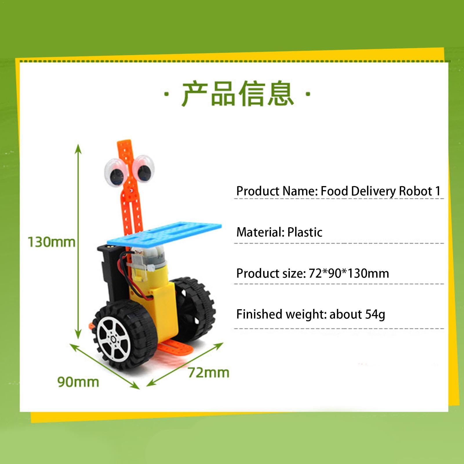 GjnjfdF DIY Robot Building Toy Kit - Handmade Food Delivery Robot Model for Kids & Adults | STEM Educational Technology Toy for Home, School & Robotics Enthusiasts