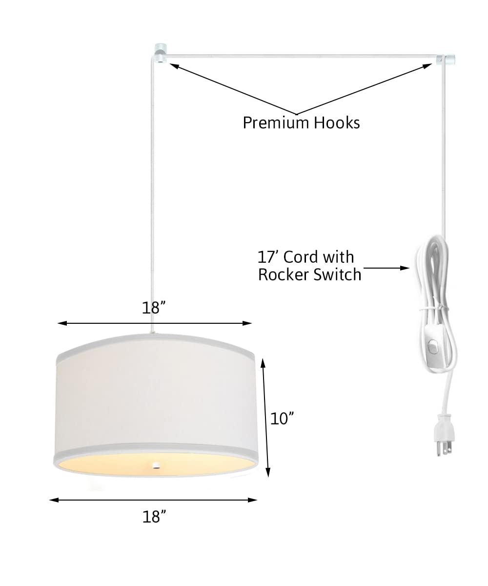 2-Light Plug-in Swag Pendant with Diffuser - 18
