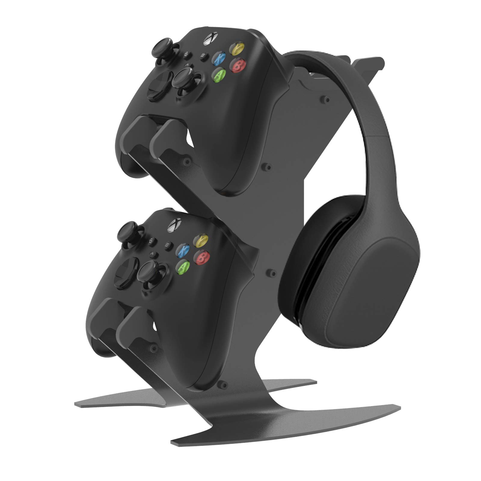 Universal Aluminum Game Controller Holder & Headset Stand - Compatible with Xbox Series X/S, Xbox One, PS5, PS4, Nintendo Switch & PC - Perfect Gaming Accessories Organizer for Your Gaming Setup (Living Room, Bedroom, Game Room)