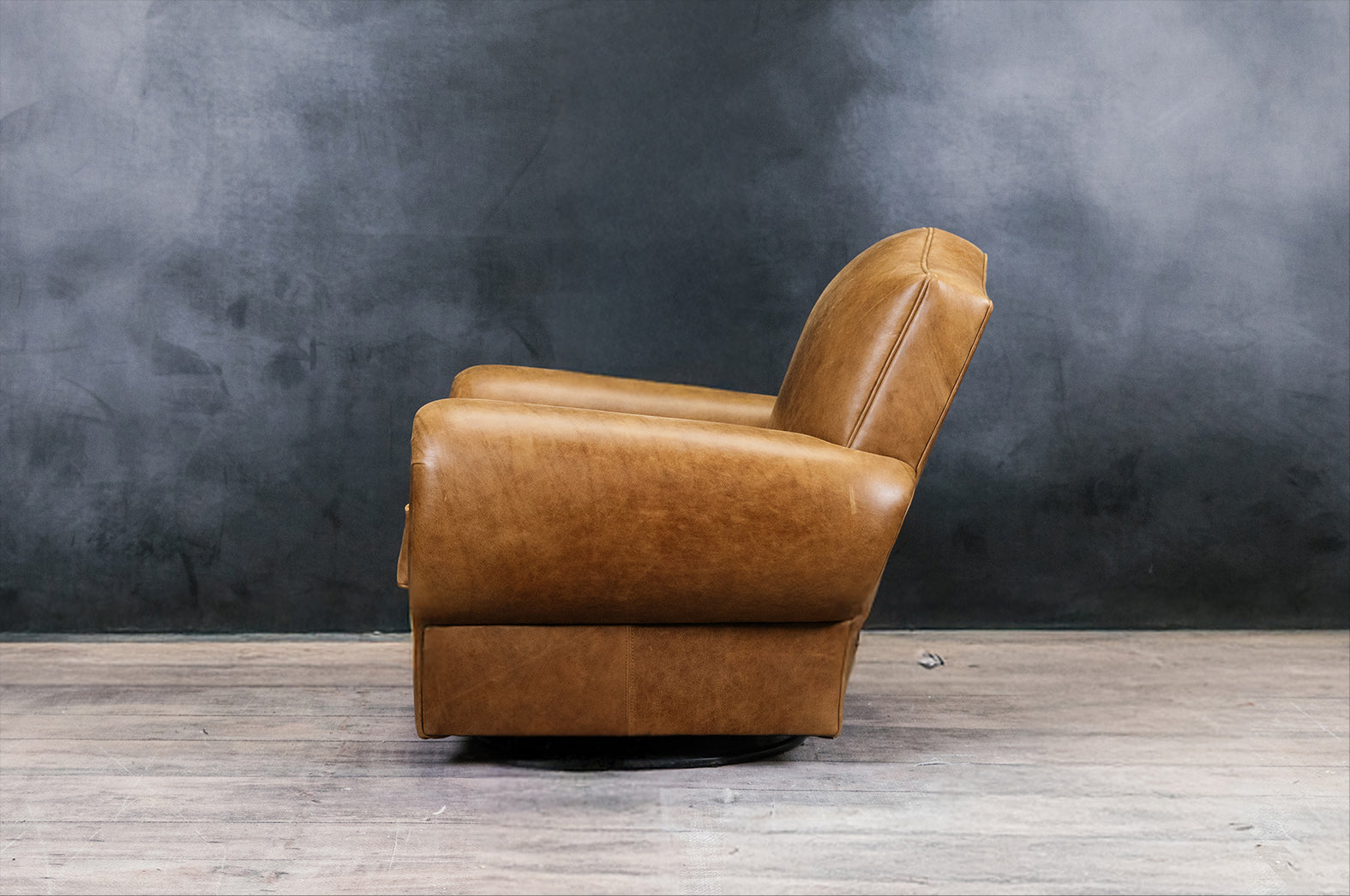Premium Moustache Leather Cigar Swivel Chair - Stylish Office & Lounge Recliner for Home & Commercial Use