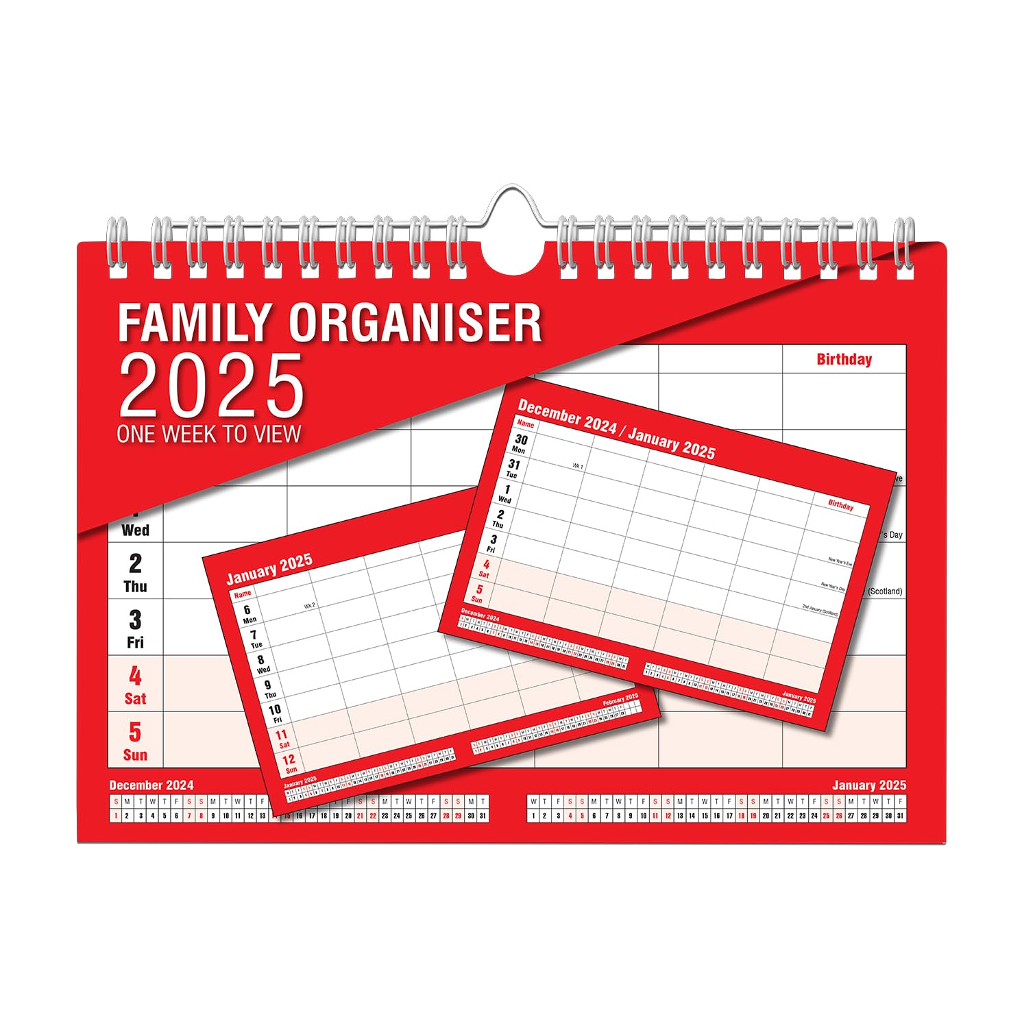 2025 Family Wall Calendar - Weekly Planner with Large Grids for Home & Office Organization | Perfect for Scheduling, Meal Planning & Family Events