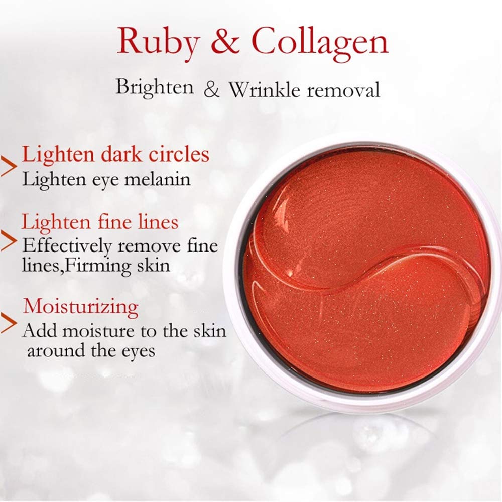 AICHUN BEAUTY 30 Pairs Collagen Eye Mask Patches - Hydrogel Under Eye Pads for Wrinkles, Dark Circles & Puffiness - Hydrating & Moisturizing Skin Care Treatment - Perfect for Night Routine & Travel Skincare (Ruby)
