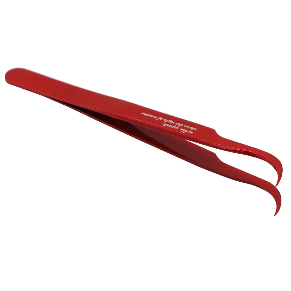 Mechanic AK 15 King ESD Anti-Static Stainless Steel Red Curved Tweezers - Precision Electronics Repair, Jewelry Making & Crafting Tool