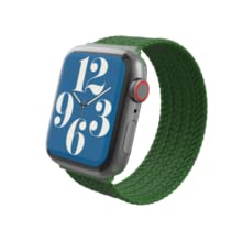 ZAGG Gear4 Braided Stretchy Solo Loop Band for Apple Watch 38mm 40mm 41mm - Small Size, Forest Green - Compatible with iWatch Series 7/6/SE/5/4/3/2/1 - Elastic Strap Wristband for Workout, Running & Daily Wear (705009490)
