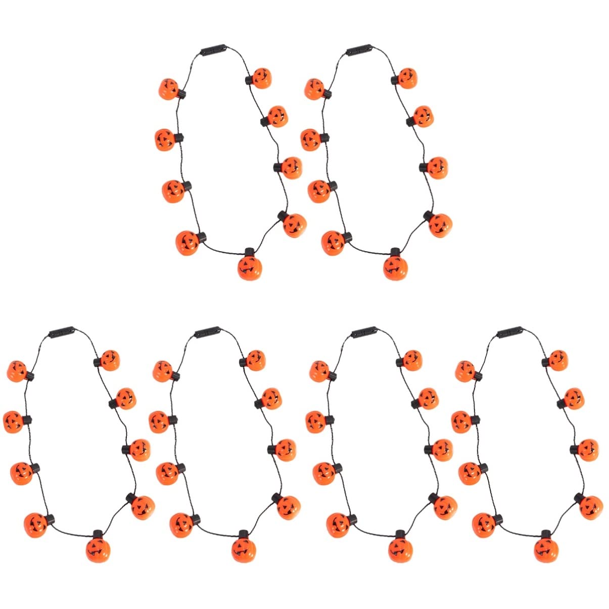 Gatuida 6-Pack Halloween Pumpkin Orange LED String Lights - Jack O'Lantern Decorations for Indoor/Outdoor Halloween Party, Yard, Porch, and Garden Decor