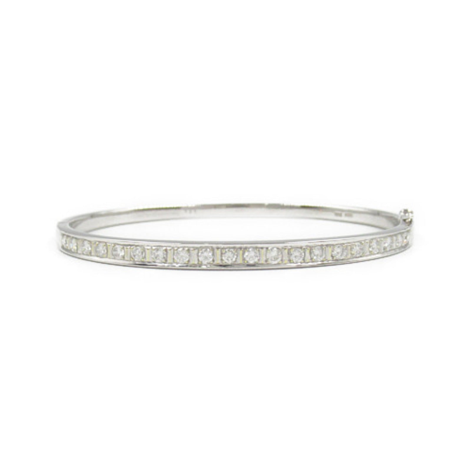 14KWG Diamond Bangle Bracelet - 1.05ct Genuine Diamond Jewelry for Women - Perfect for Weddings, Anniversaries & Special Occasions