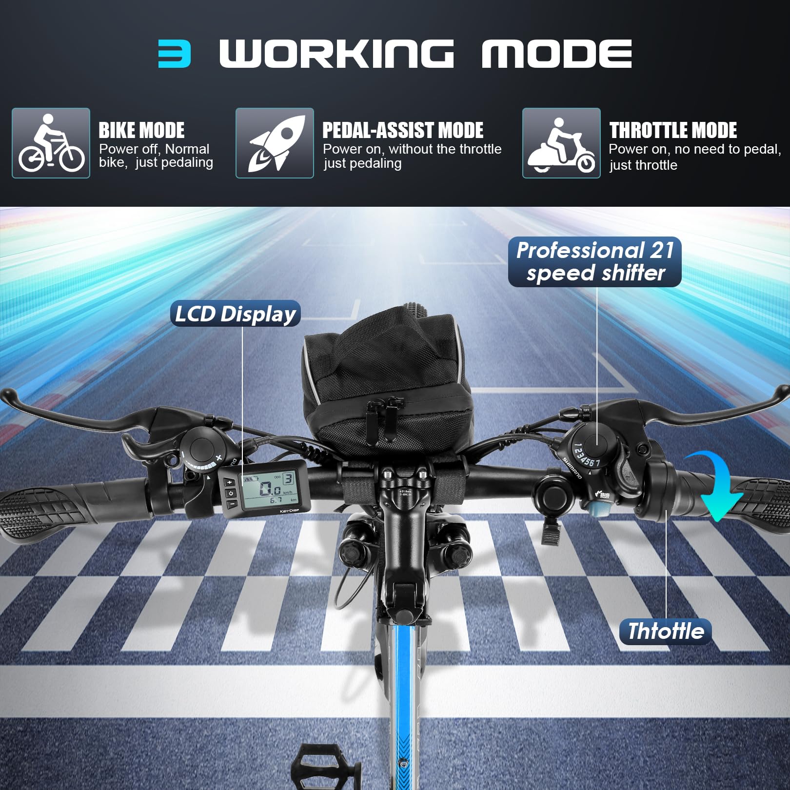 Vivi 750W Folding Electric Mountain Bike for Adults - 26