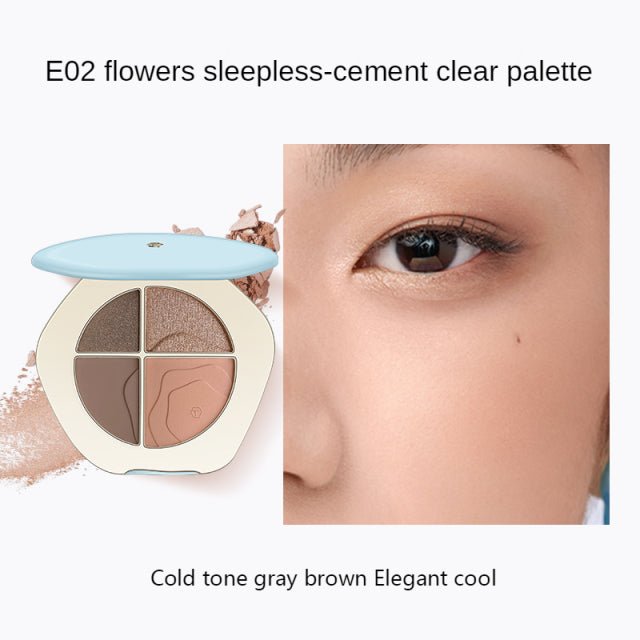 TIMAGE 4-Color Flower Shadow Eyeshadow Palette - Long Lasting Pigmented Makeup for Day & Night Looks - Perfect for Parties, Weddings & Everyday Wear