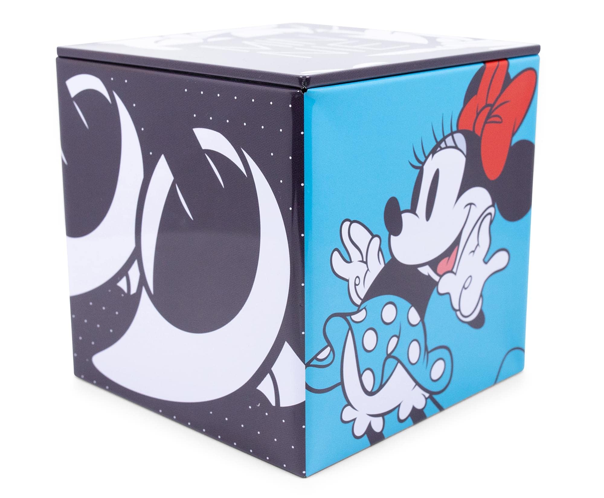 Disney Minnie Mouse 4-Inch Tin Storage Box with Lid | Cute Organizer Cube for Home, Playroom & Closet | Perfect for Collectibles, Toys & Home Decor Accessories | Great Gift for Disney Fans & Kids Room Organization