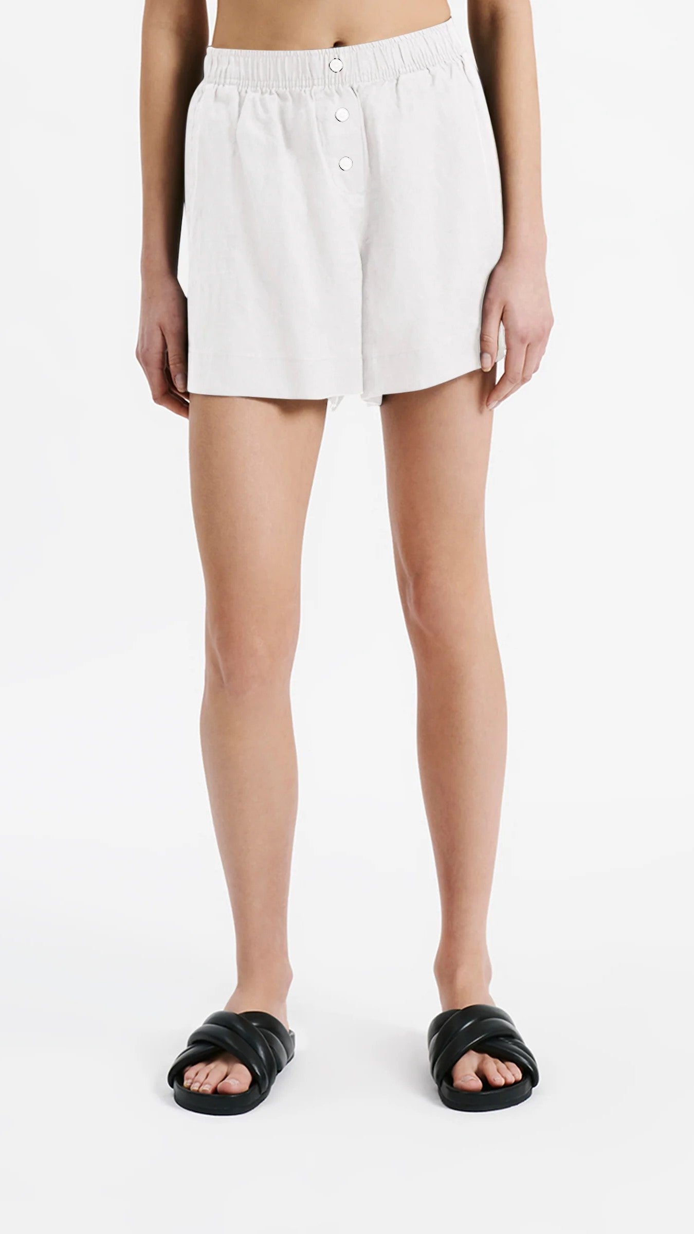 Premium White Linen Lounge Shorts for Women - Soft & Breathable Summer Casual Shorts - Perfect for Relaxing at Home, Beach Vacations & Yoga