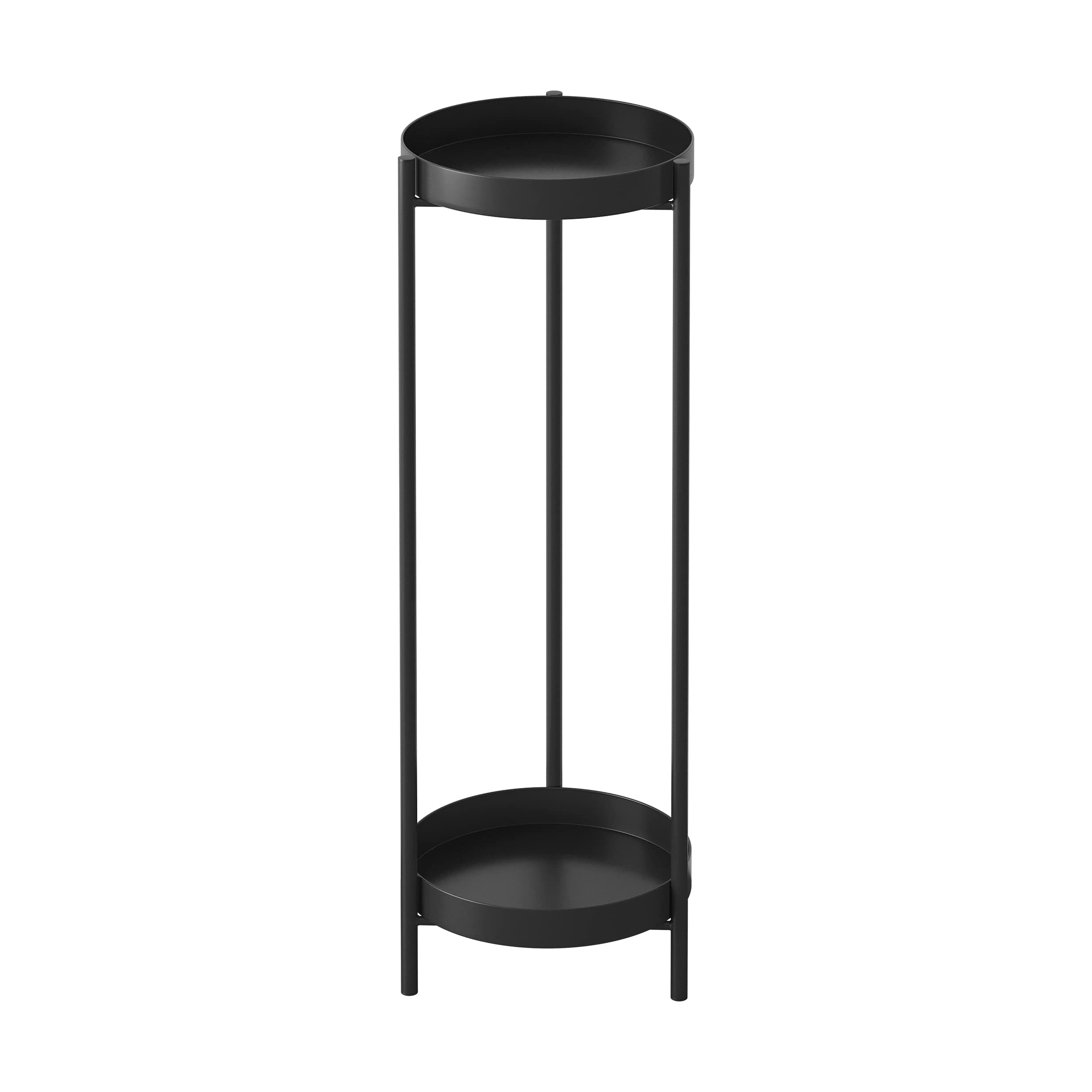 2 Tier Plant Stand for Indoor Outdoor Use - Black Flower Pot Holder for Plants, Succulents, Herbs - Perfect for Balcony, Garden, Patio Decor