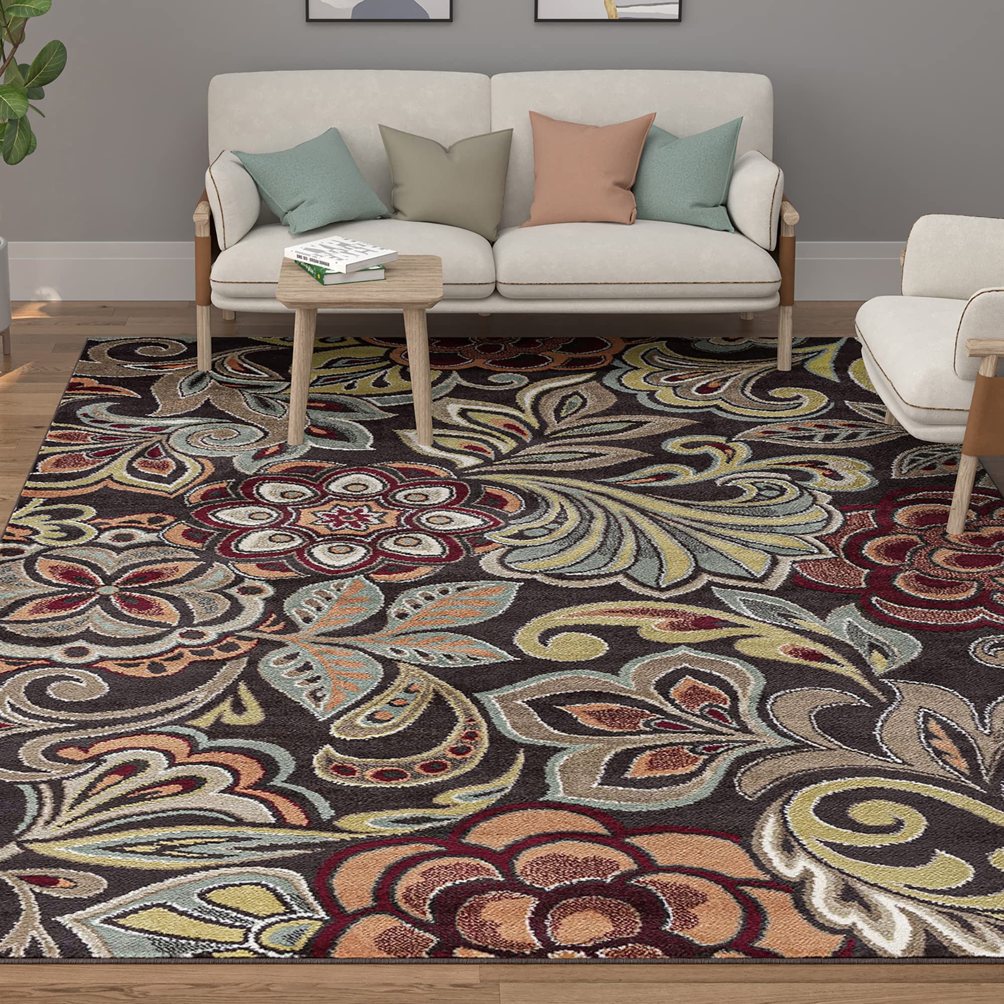 Modern Large 8x10 Area Rug - Soft Contemporary Carpet for Living Room, Bedroom, Dining Room & Entryway - Non-Slip Kitchen Rug - Perfect for Home Decor & Family Gatherings