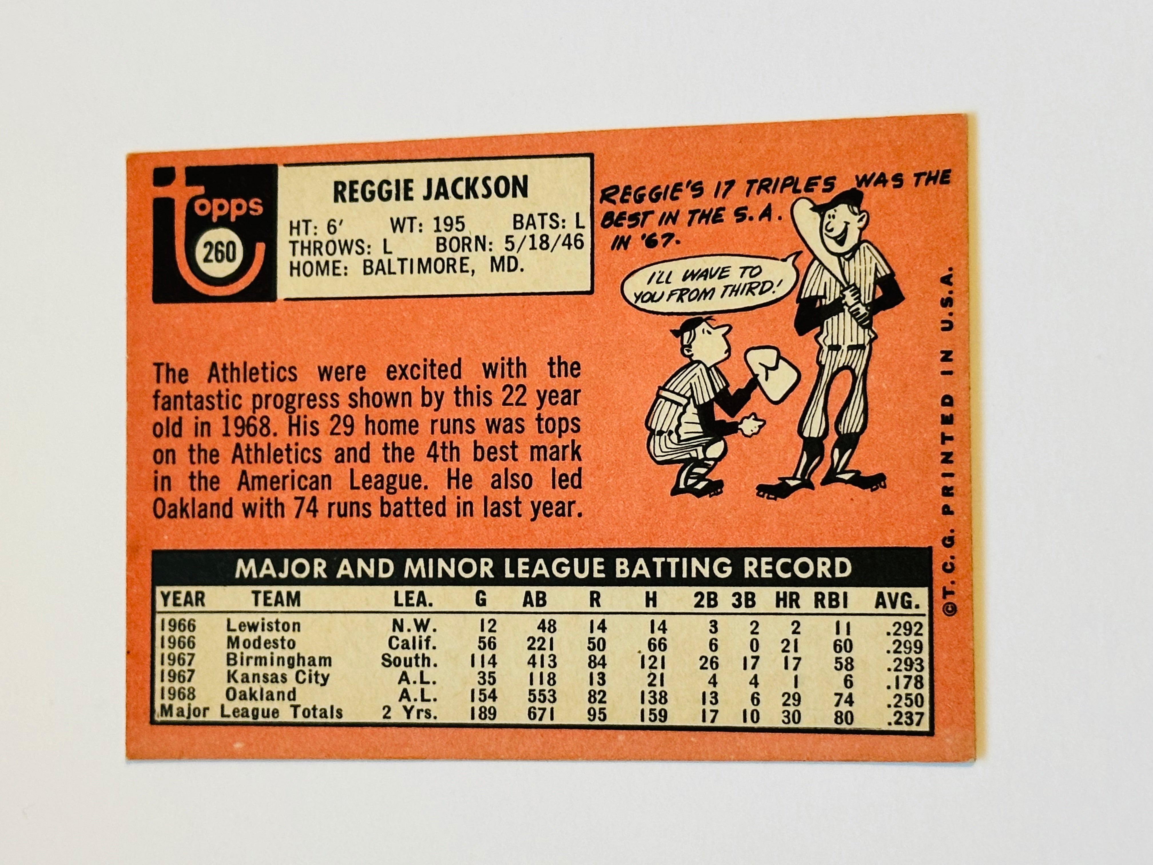 1969 Reggie Jackson Topps Rookie Baseball Card - EX Condition, Rare Collectible for Sports Memorabilia & Investment