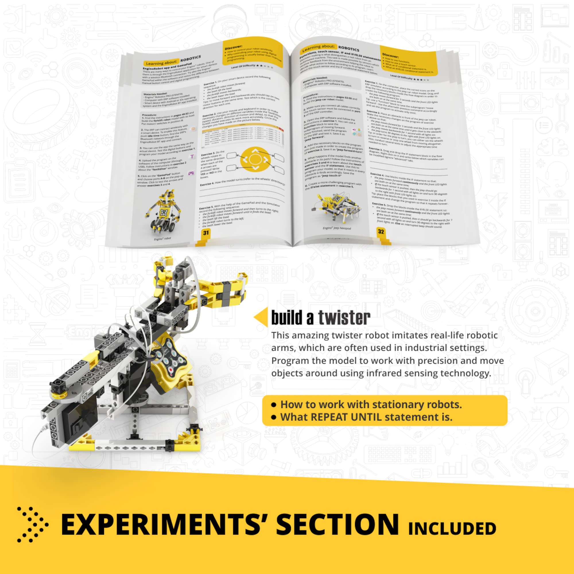 Engino STEM Robotics Kit - Build & Program Bluetooth Robot with Mini ERP & Keiro Software | Educational Coding Toys for Kids 9+ | Perfect for STEM Learning & School Projects