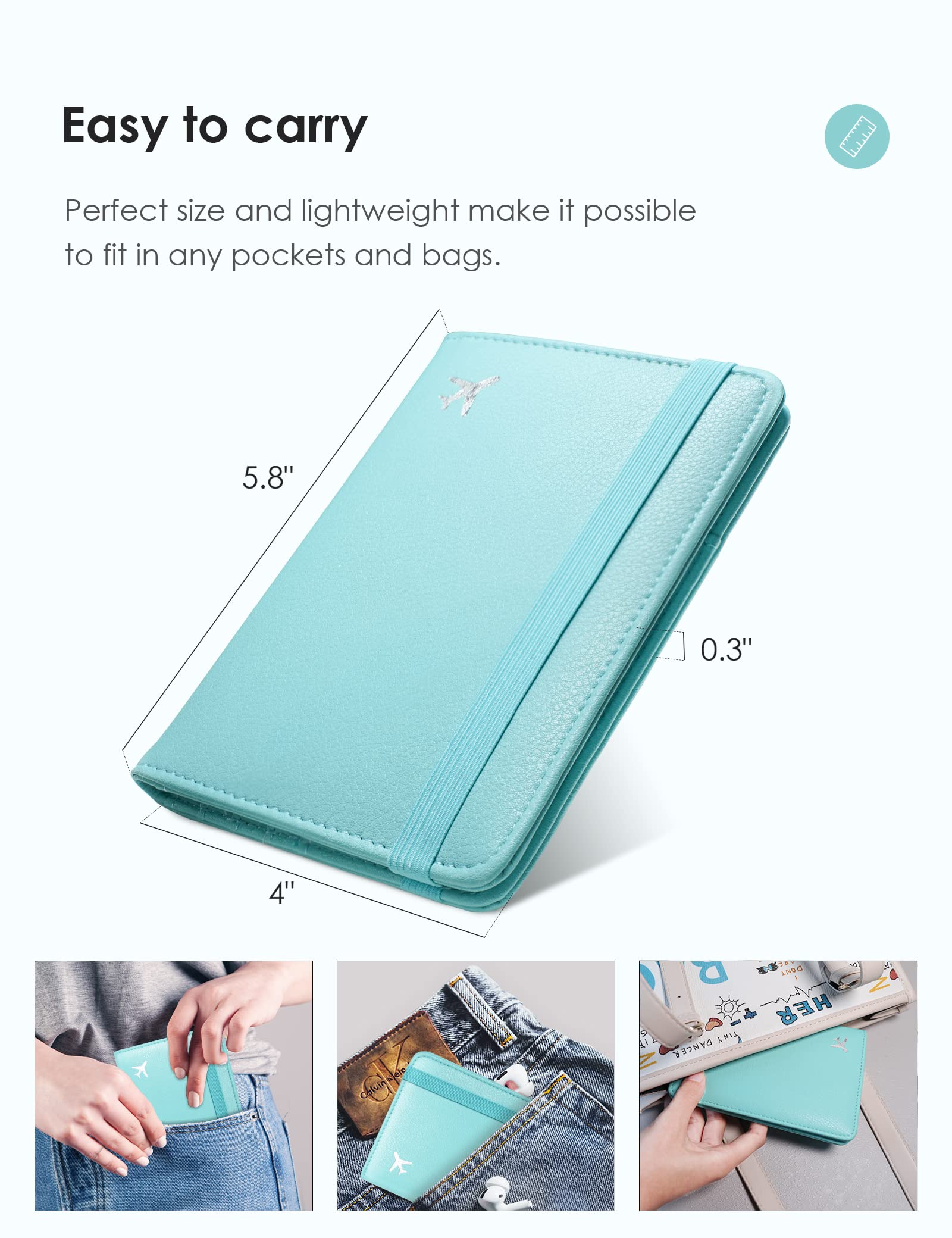 MYMAZN RFID Blocking Passport & Vaccine Card Holder Combo - Secure Travel Wallet for International Trips, Vaccination Record Protection - Perfect for Airports, Cruises & Global Adventures