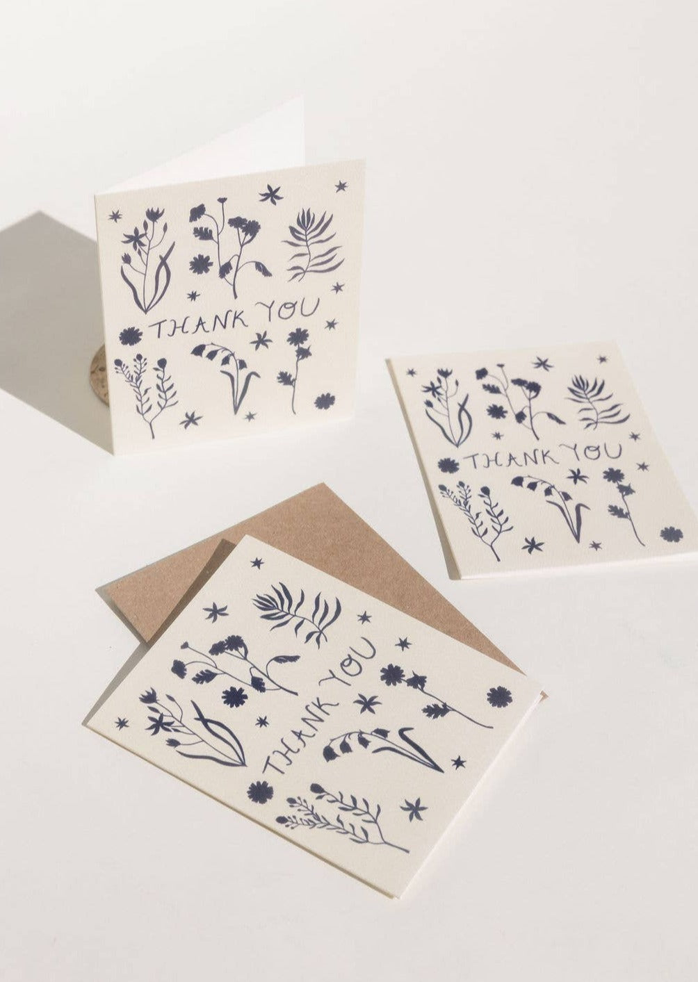 Indigo Flora Thank You Card - Elegant Floral Greeting Card for All Occasions | Perfect for Birthdays, Weddings, Anniversaries & Appreciation Gifts