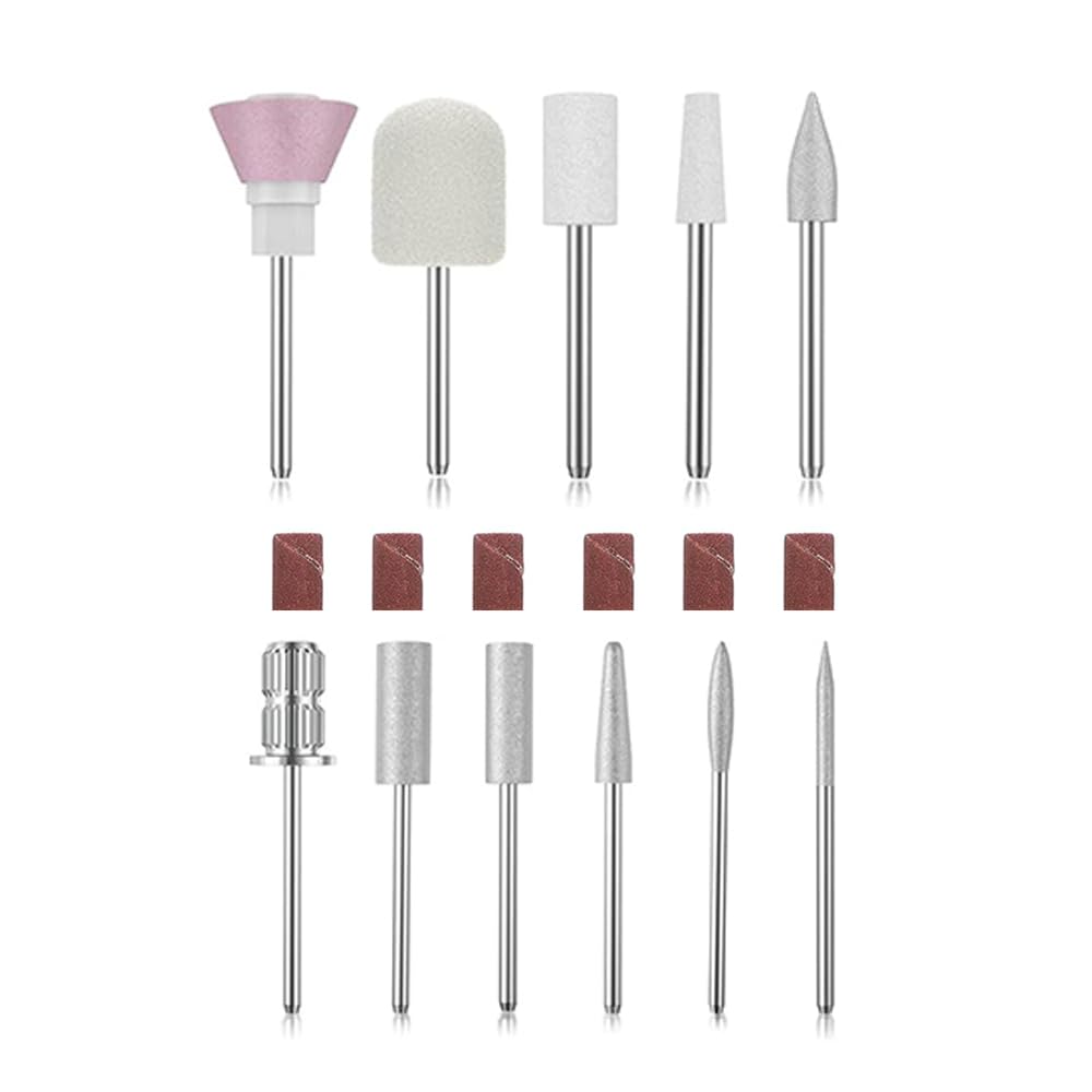 11-Piece Electric Nail Drill Bit Set for Acrylic & Gel Nails - Professional Cordless Manicure Pedicure Kit for Polishing, Shaping & Removing - Perfect for Salon & Home Nail Care