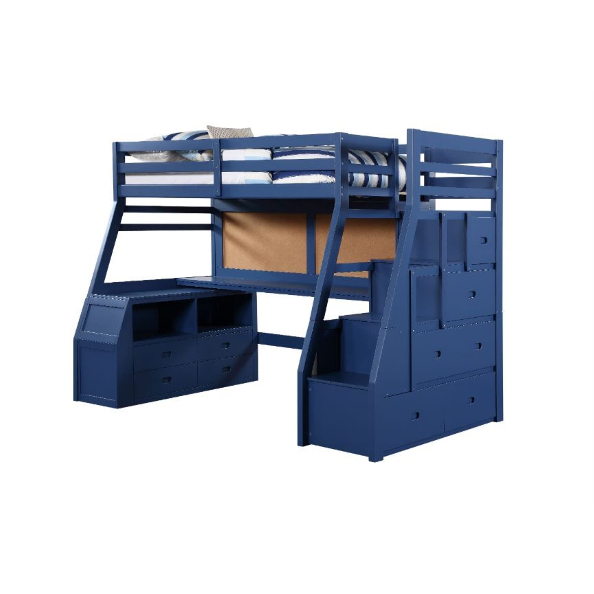 Ergode Twin Loft Bed with Storage - Space-Saving Bunk Bed with Built-in Shelves & Drawers - Perfect for Kids Rooms, Dorms & Small Apartments
