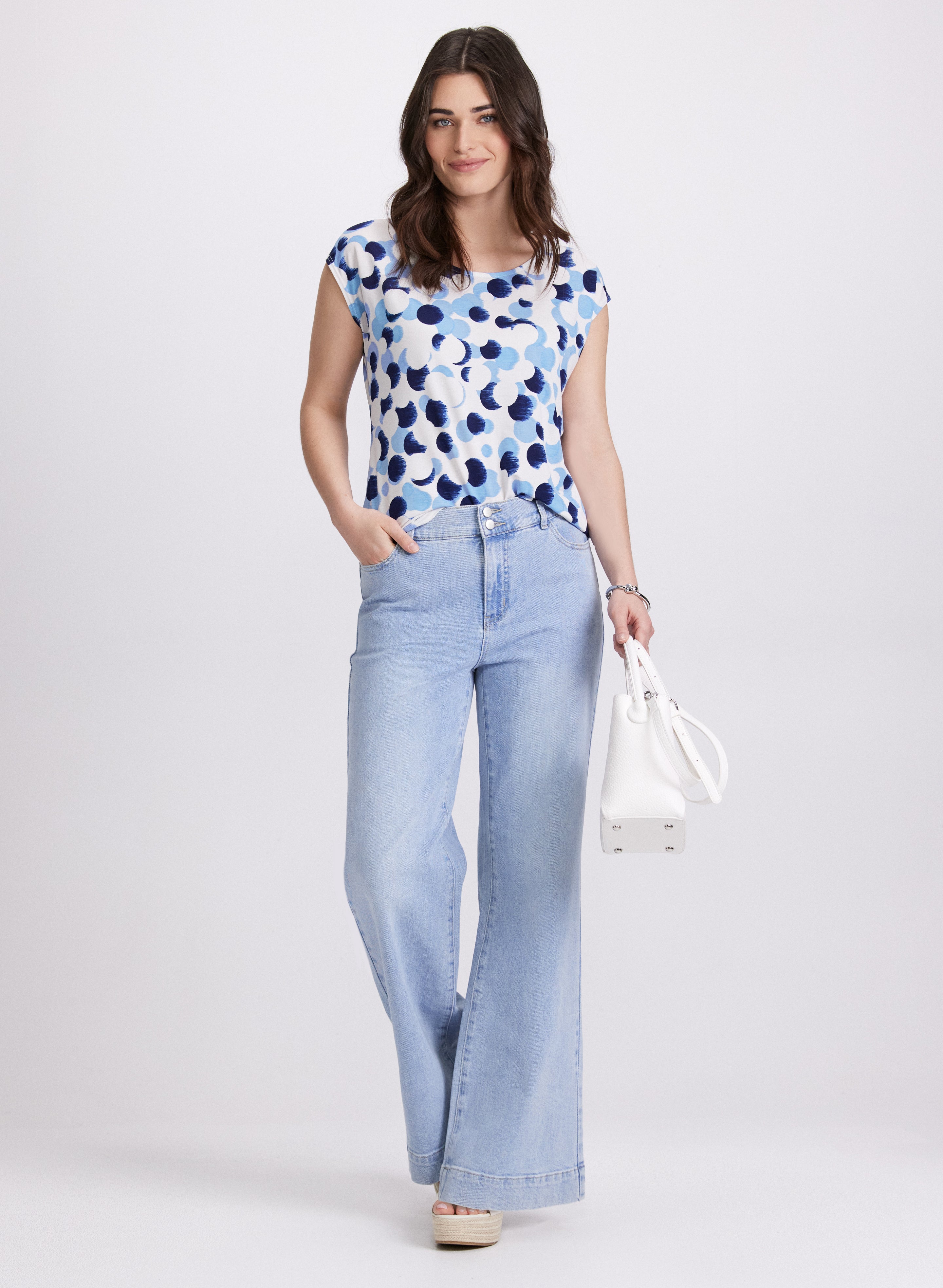 Abstract Dot Print Women's Blouse - Stylish & Comfortable for Casual Outings, Office Wear & Date Nights